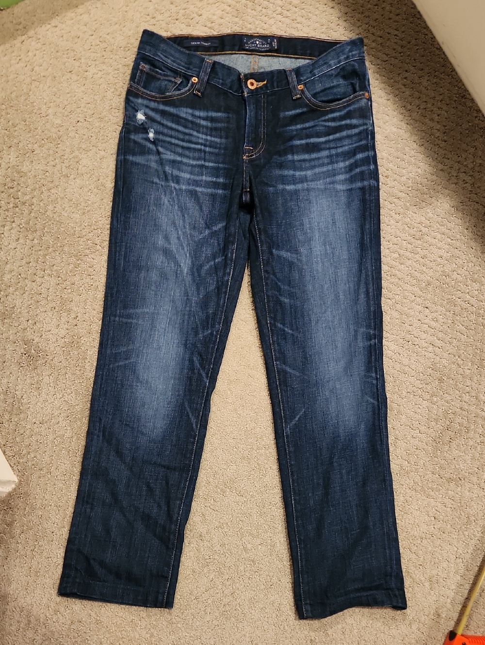 Lucky Brand Women's Dark Indigo Straight-Leg Jeans SIENNQ TOMBOY 4/27